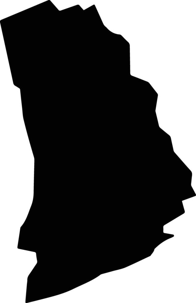 Ledzokuku Municipal Ghana silhouette map vector