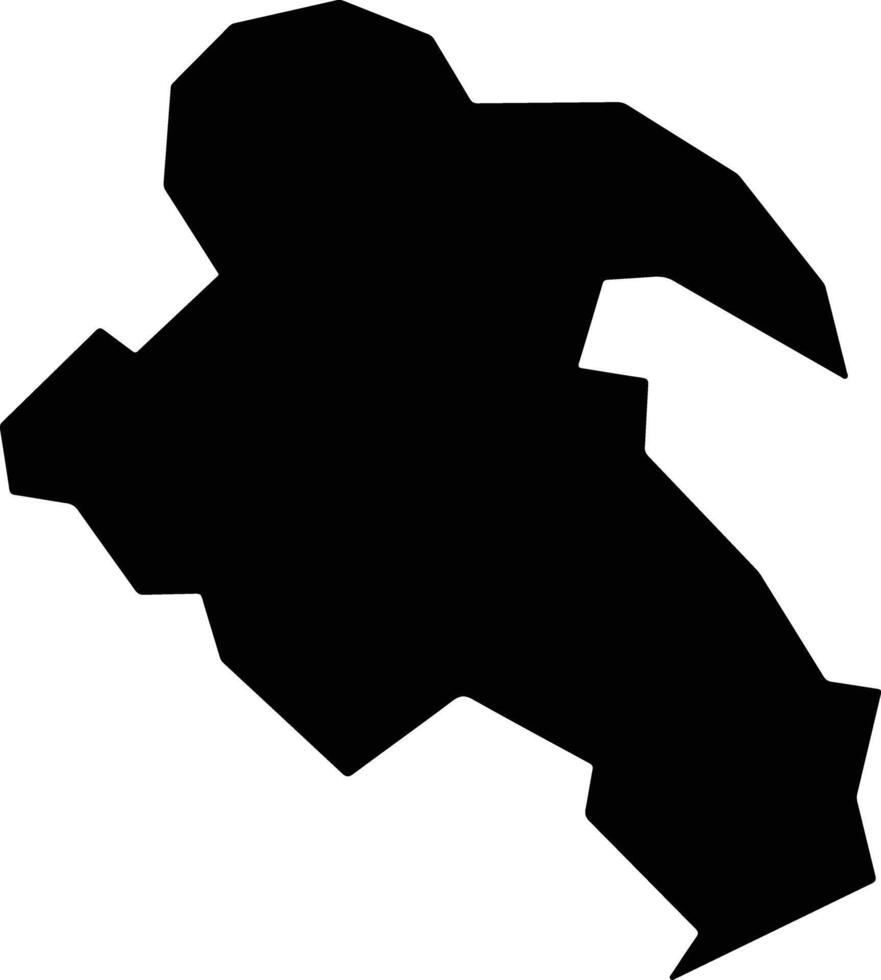Litangxian China silhouette map vector