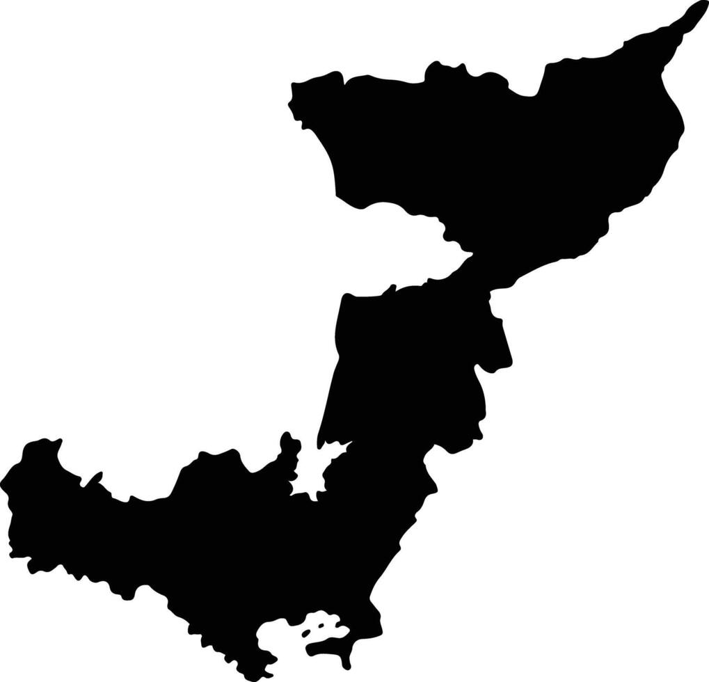 Lombok Barat Indonesia silhouette map vector