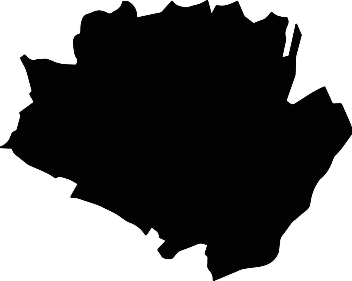 Longtan District Taiwan silhouette map vector