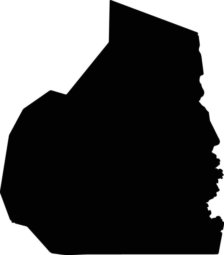 Louetsi Bibaka Gabon silhouette map vector
