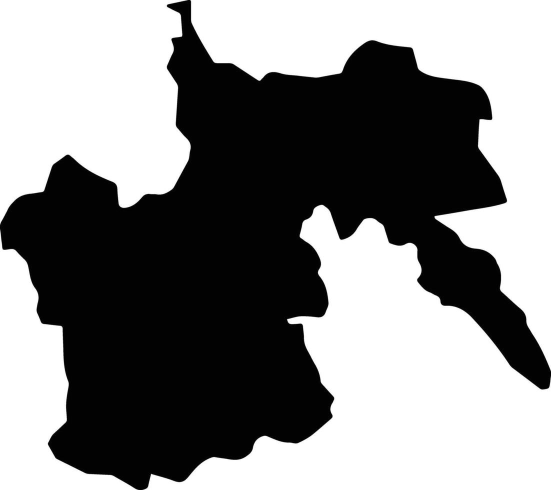 Lucea East Jamaica silhouette map vector
