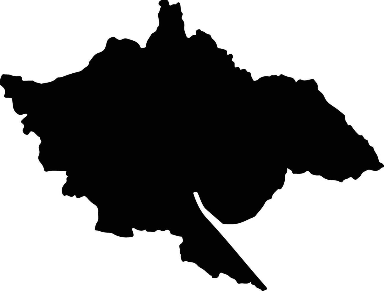 Mampikony Madagascar silhouette map vector