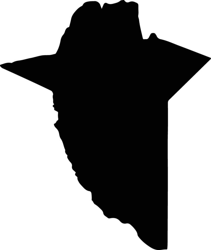 Mandera South Kenya silhouette map vector