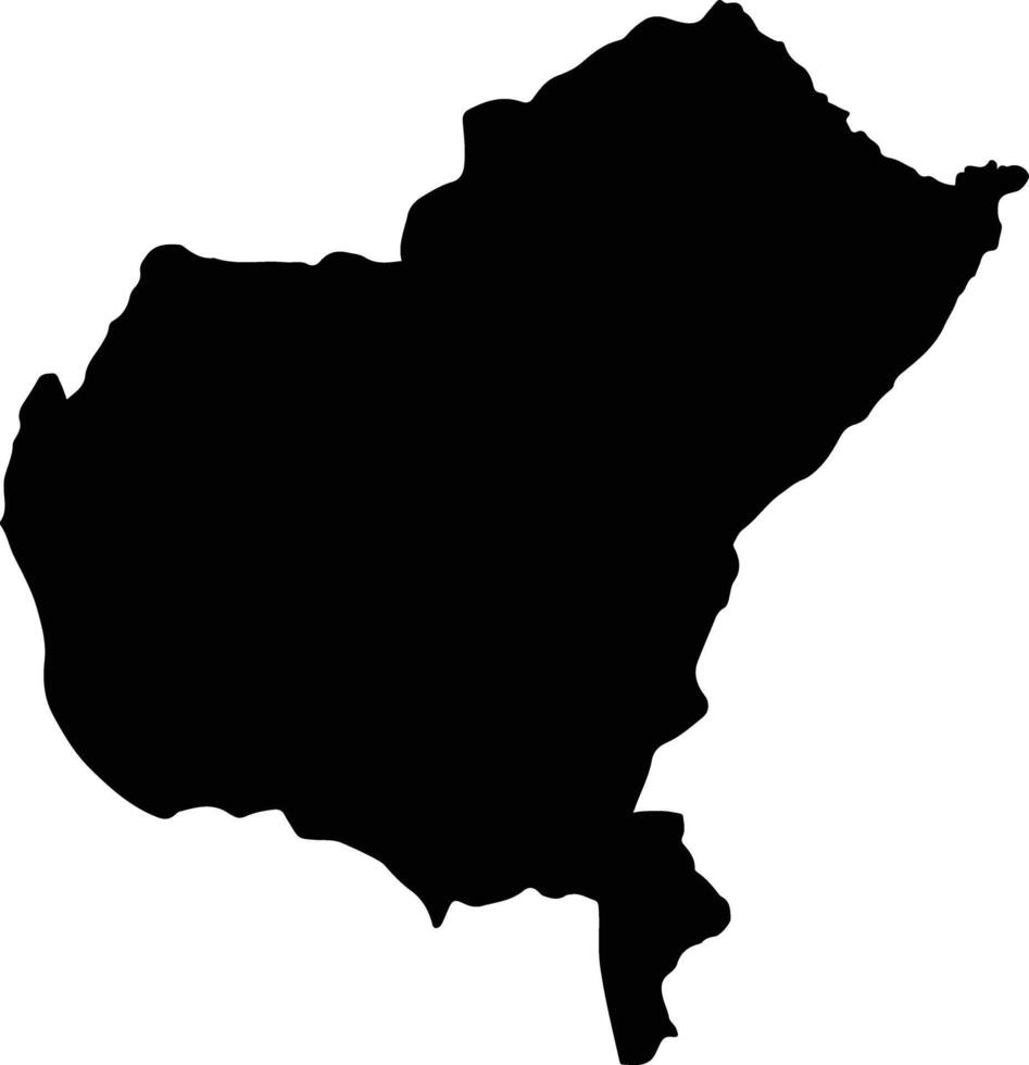 Mandera North Kenya silhouette map vector