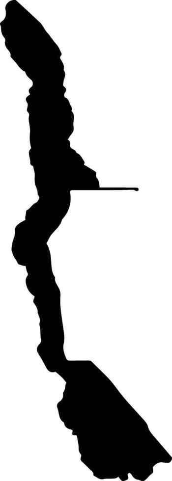 Mangochi Malawi silhouette map vector
