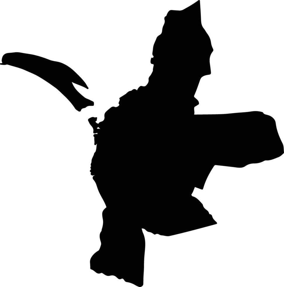 Mannar District Sri Lanka silhouette map vector