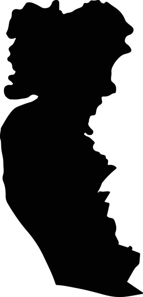 Menbij Syria silhouette map vector