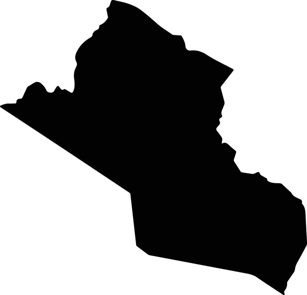 Menyamya District Papua New Guinea silhouette map vector
