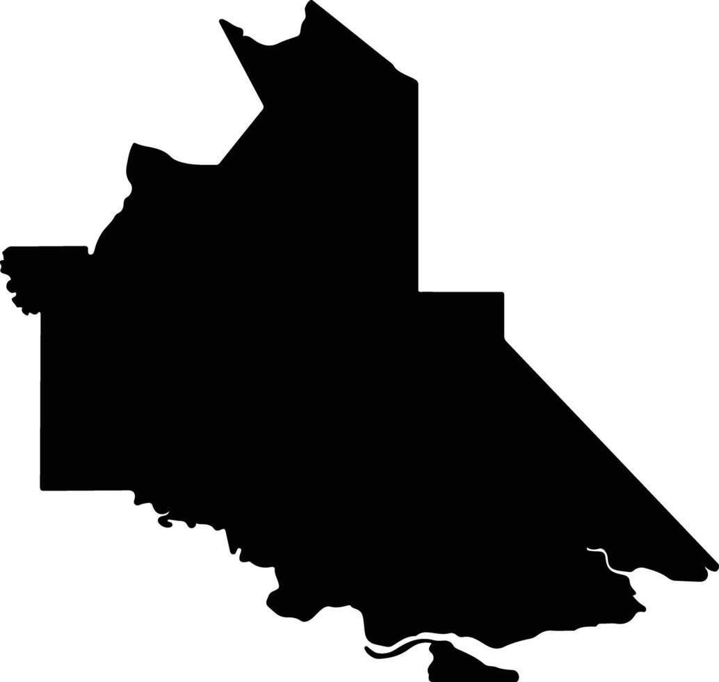 Middle Fly District Papua New Guinea silhouette map vector