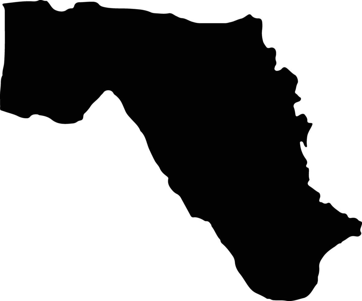 Milunga Angola silhouette map vector