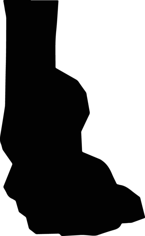 Minfengxian China silhouette map vector