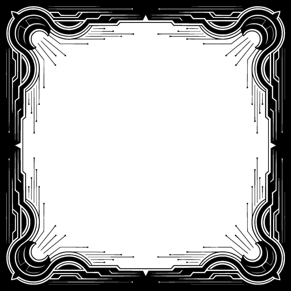 Elegant Art Deco Frame With Modern Digital Flair vector