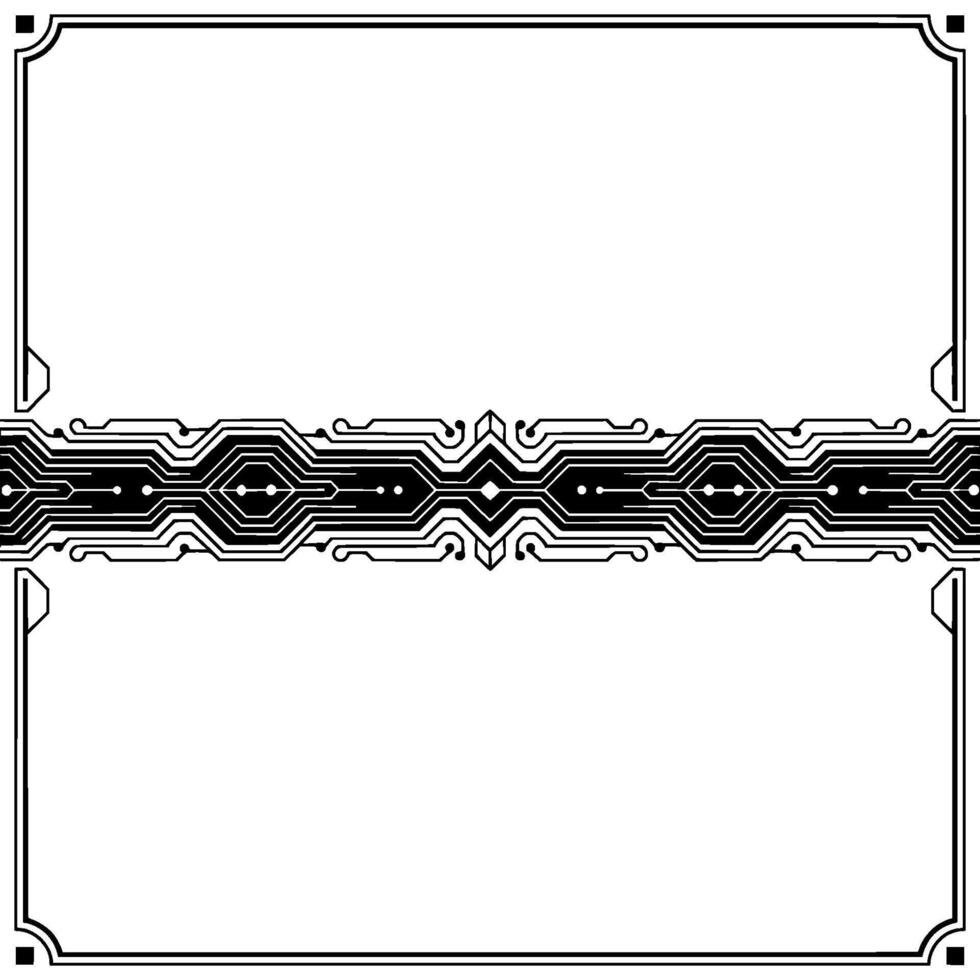 Digital Circuit Board Frame , Minimalist Tech Aesthetic vector