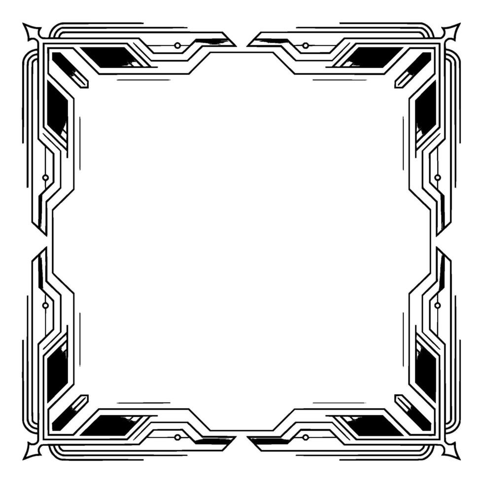 Geometric Frame Art Deco Inspired, Minimalist, Illustration vector