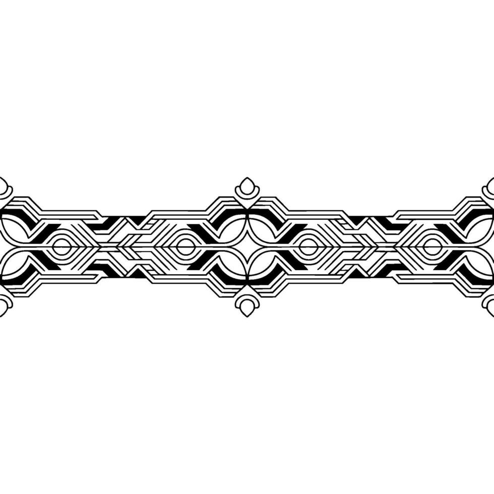 Geometric Deco Border Black White Abstract vector