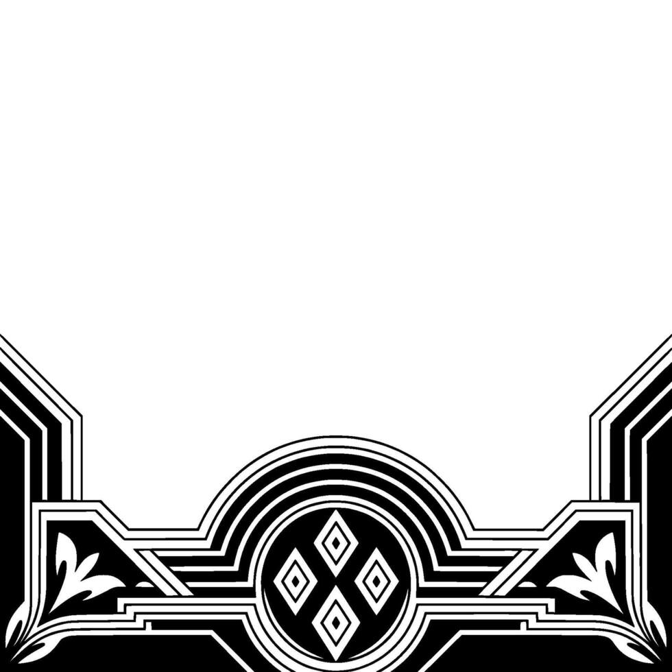 Art Deco Corner Elegant Black and White Border vector