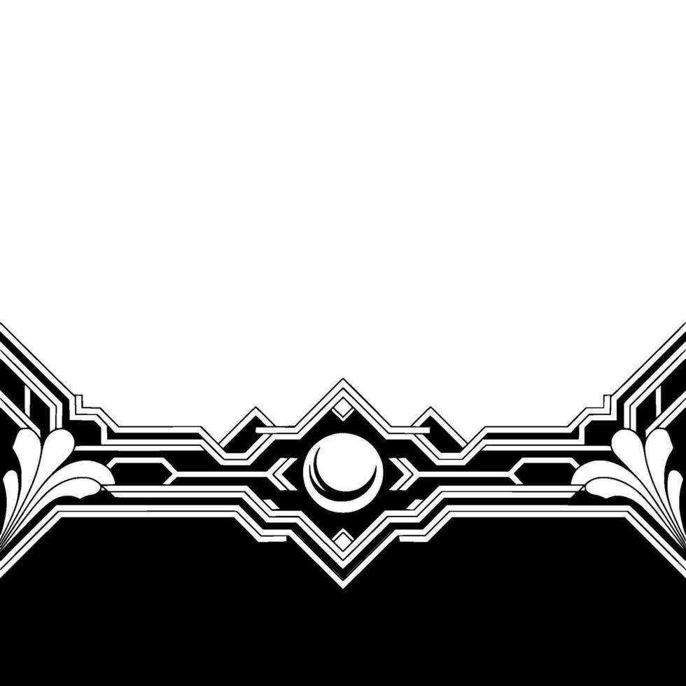 Art Deco Black and White With Geometric Elements and Orb vector
