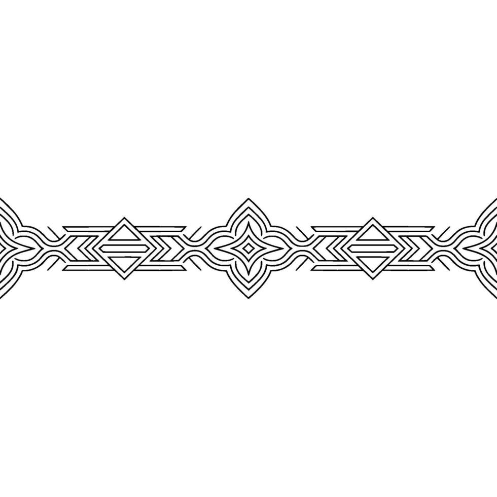 Geometric Border Minimalist Line Art in Black on White, Decorative Element vector