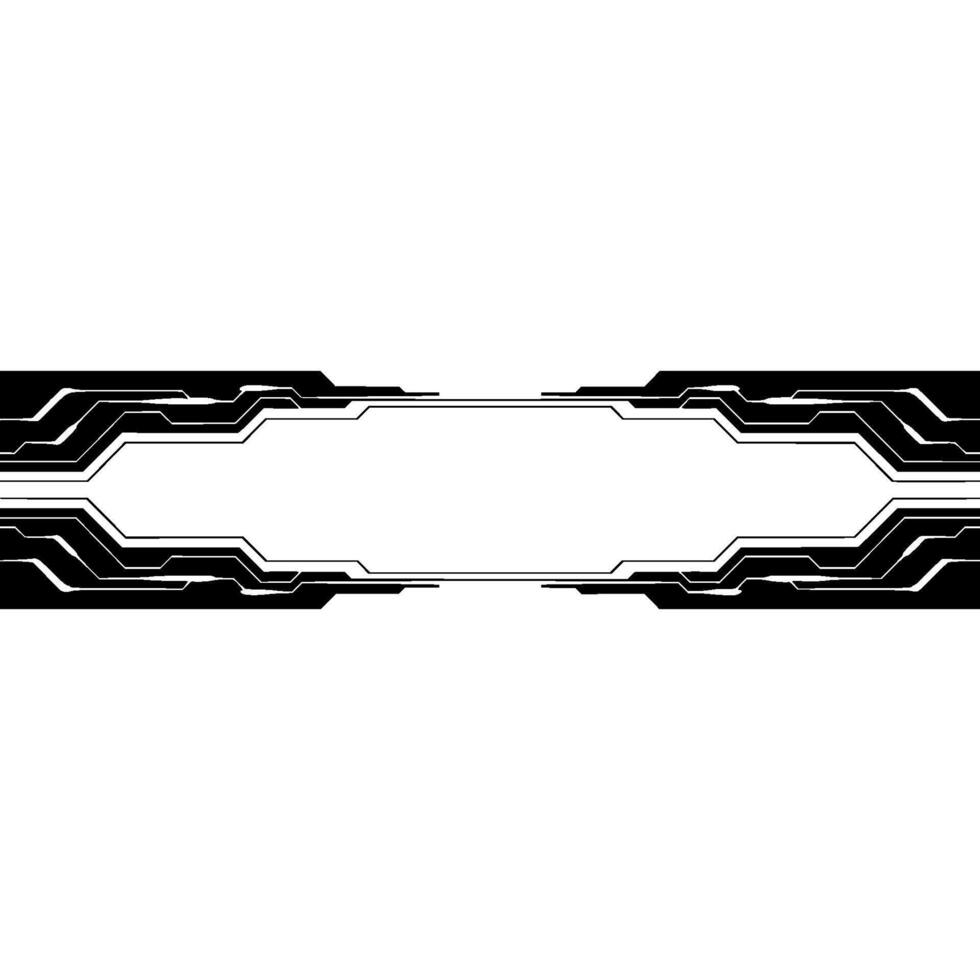 Futuristic Tech Border on Gray, Digital Circuitry Element vector
