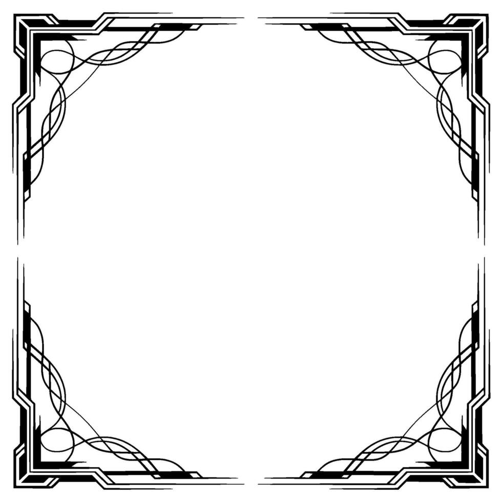 Elegant Art Deco Frame, Monochrome, Empty Space vector