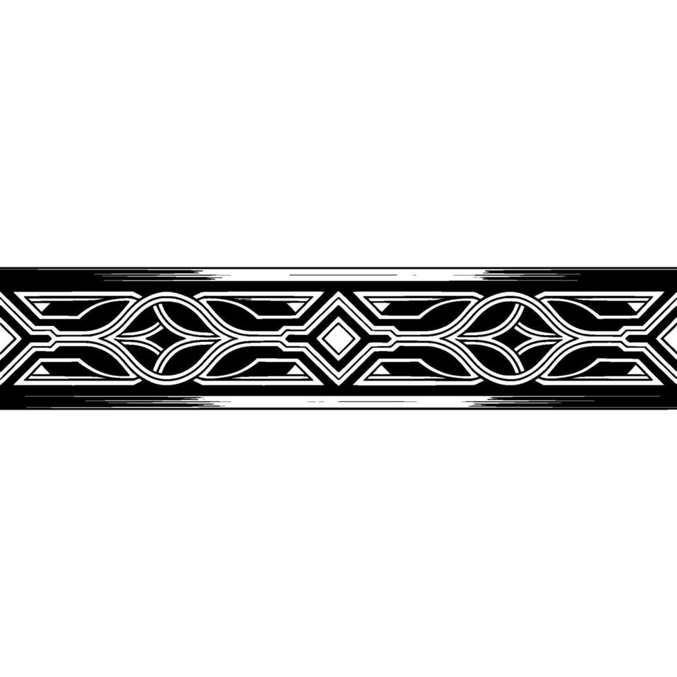 Geometric Art Deco Border Element, Silver Black on White vector