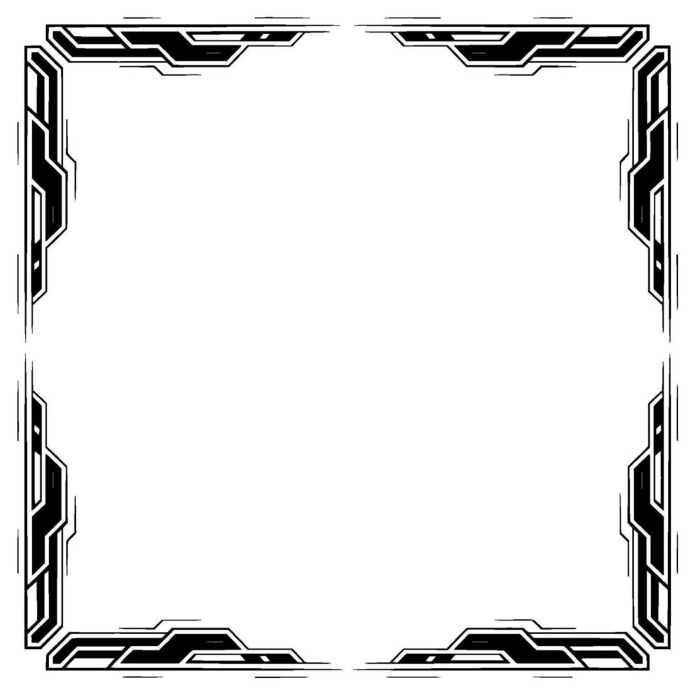 Futuristic Frame Border in Black and White vector