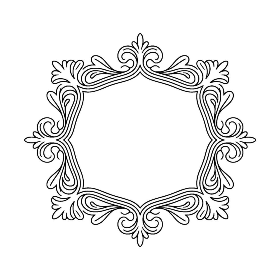 Elegant Black and White Decorative Frame, Floral vector