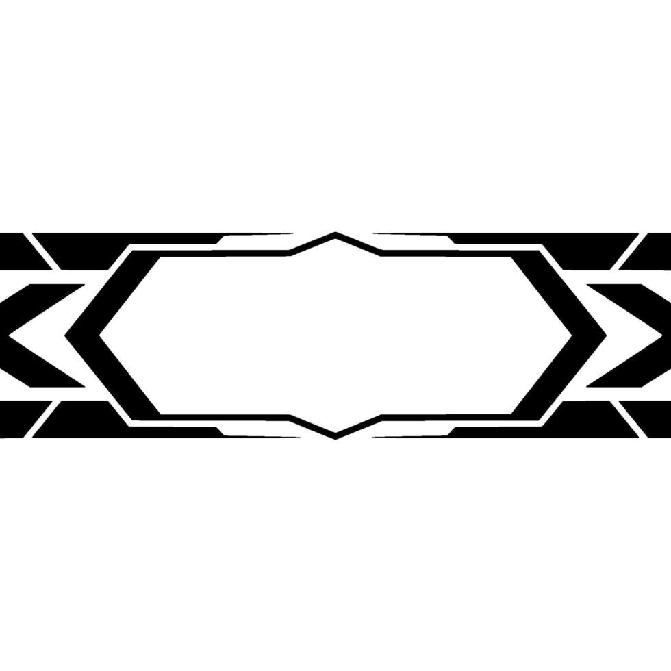 Tech Frame Geometric Black Border Element on White, Modern vector