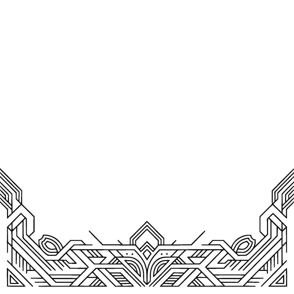 Art Deco Aurora Frame Geometric Border, Clean Lines, Modern vector