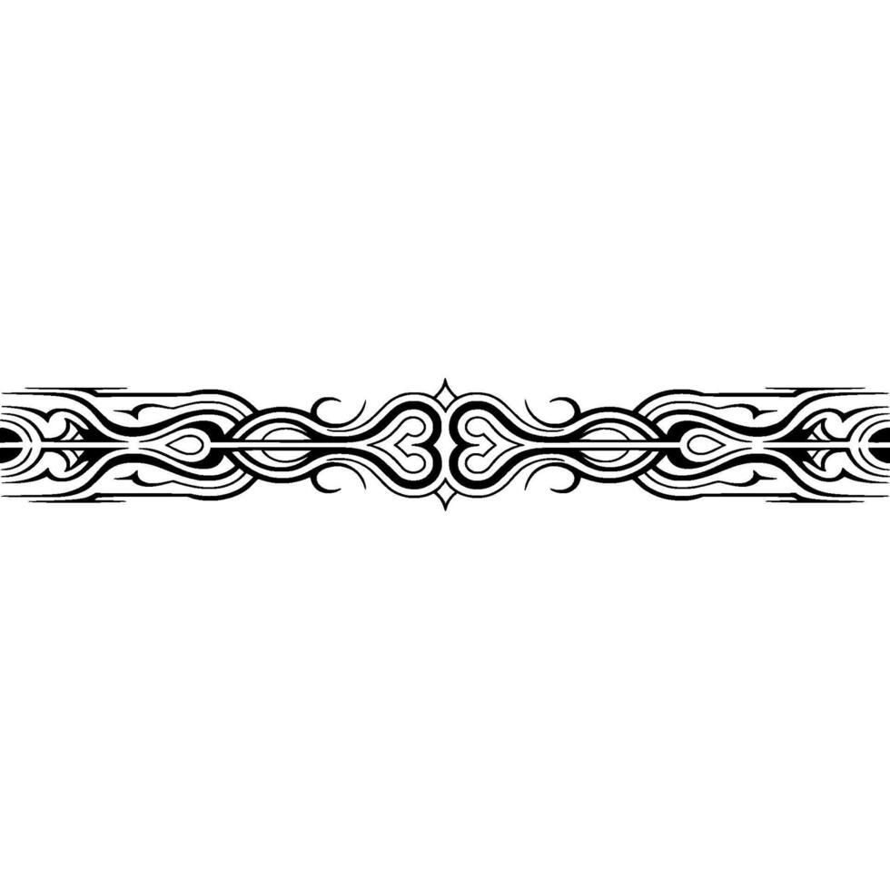 Minimalist Tribal Border , Black White Ornament vector