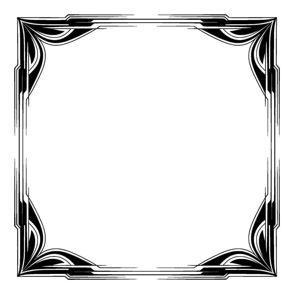 Art Deco Frame in Black and White Elegant Invitation vector