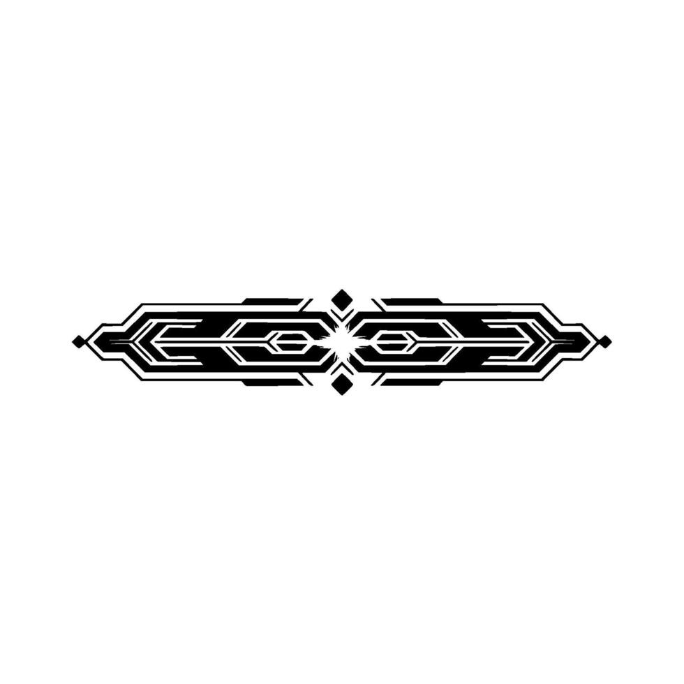 Futuristic Tech Ornament Geometric Black and White vector