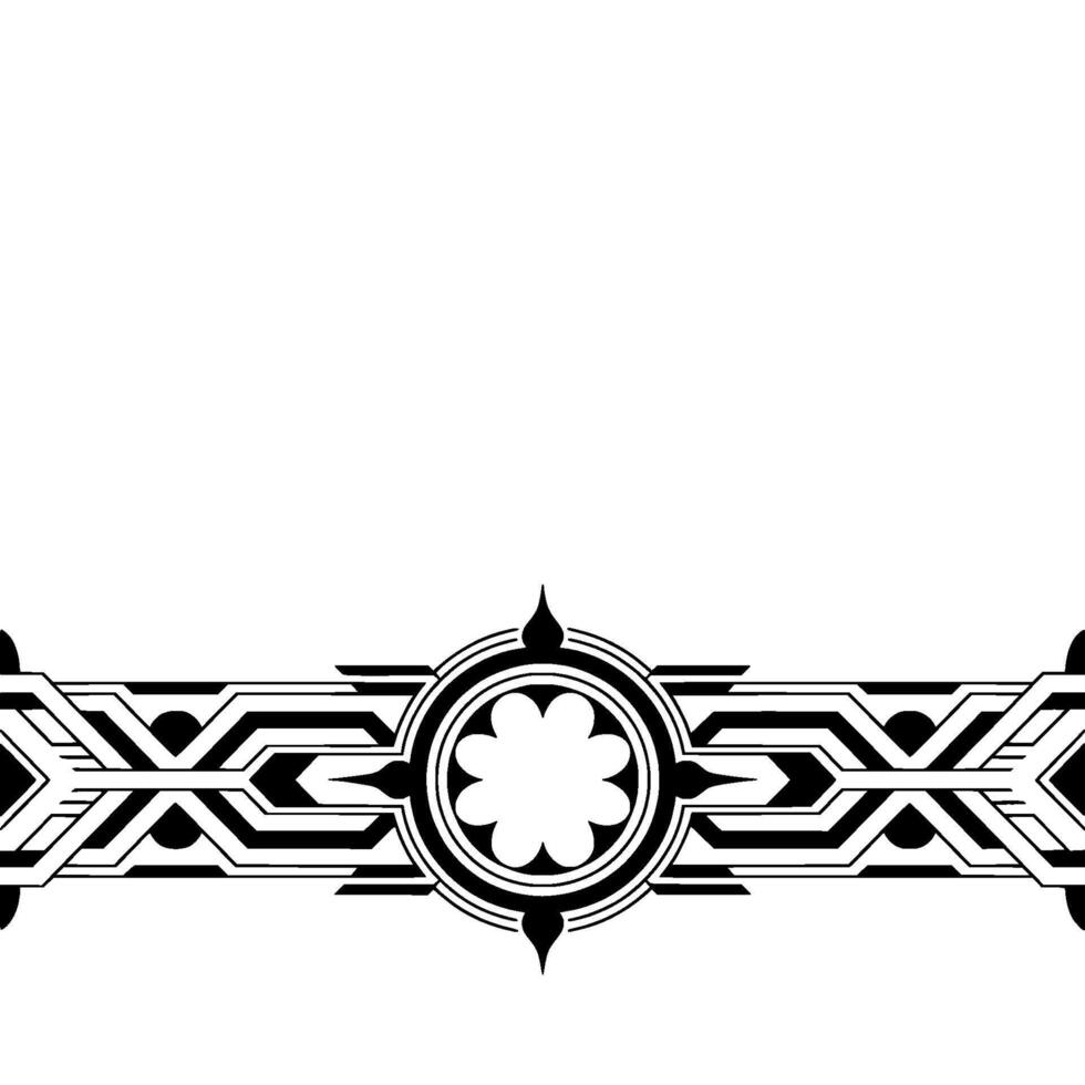 Geometric Black White Ornamental Border for Elegant Backgrounds vector