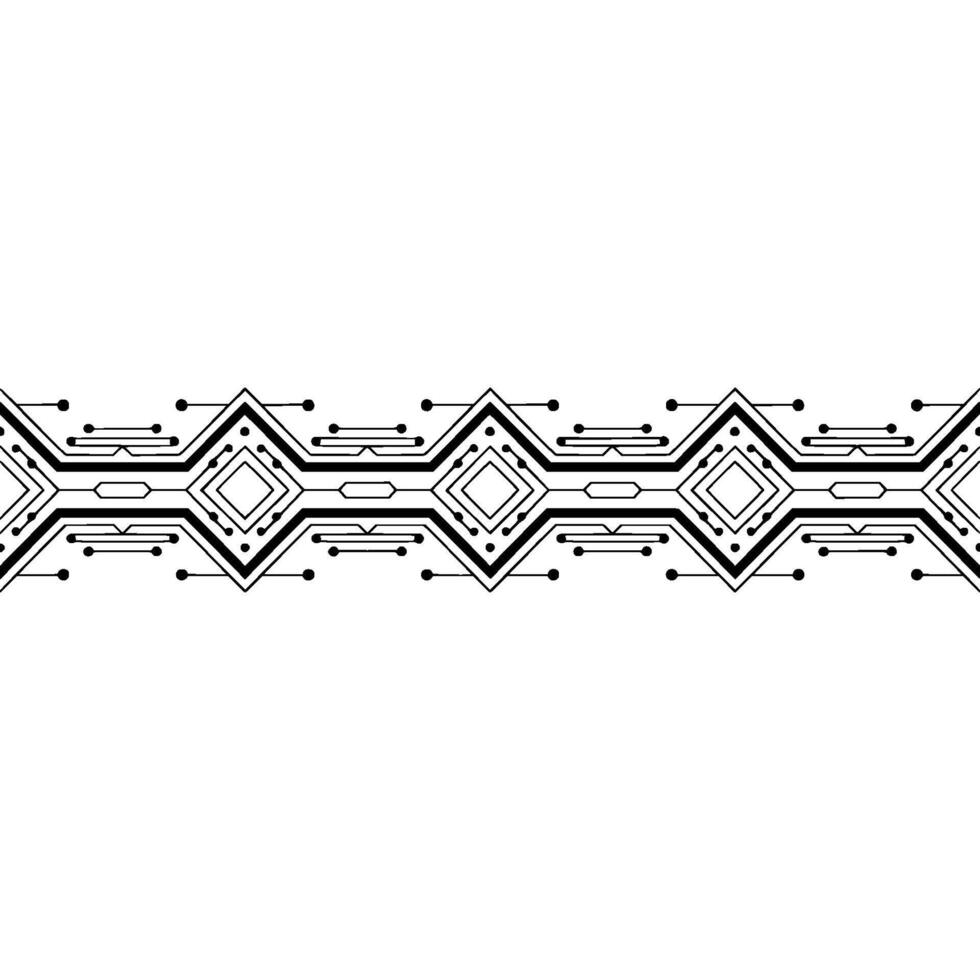 Geometric Tech Border on White Background, Modern Digital Art vector