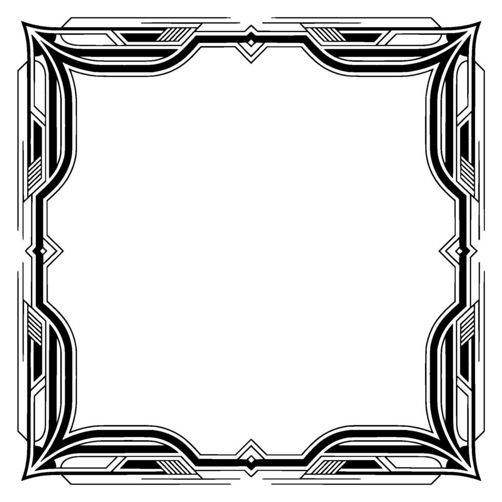 Art Deco Frame Elegant Black and White for Invitations Graphics vector