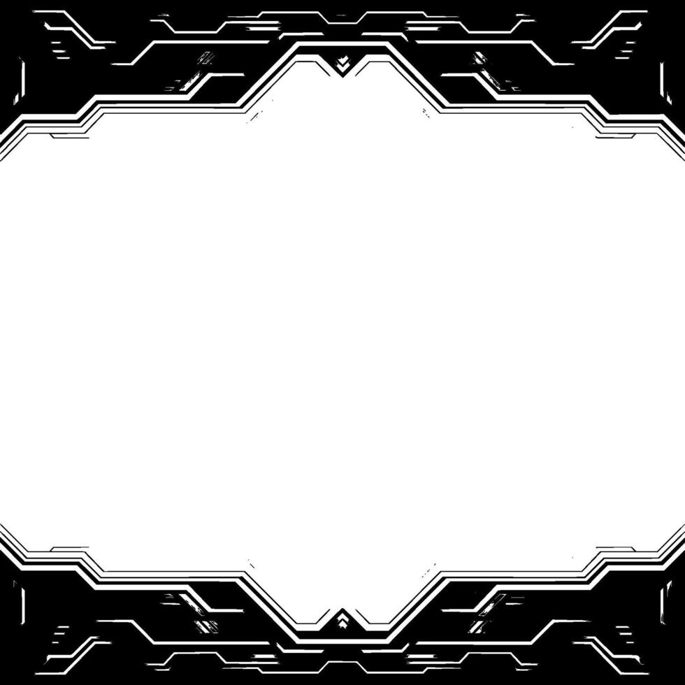 Tech Frame Background Modern Geometric in Grayscale, Blank Space vector