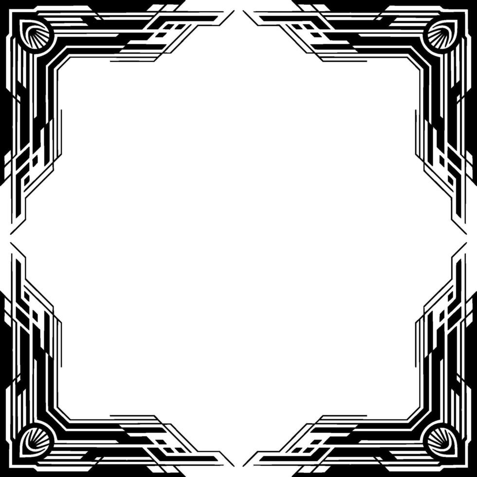 Art Deco Frame Geometric , Black and White, Decorative Element vector