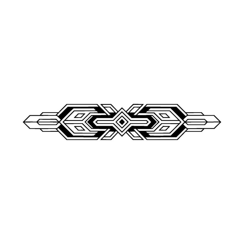 Art Deco Symmetry Geometric Border on White Background vector