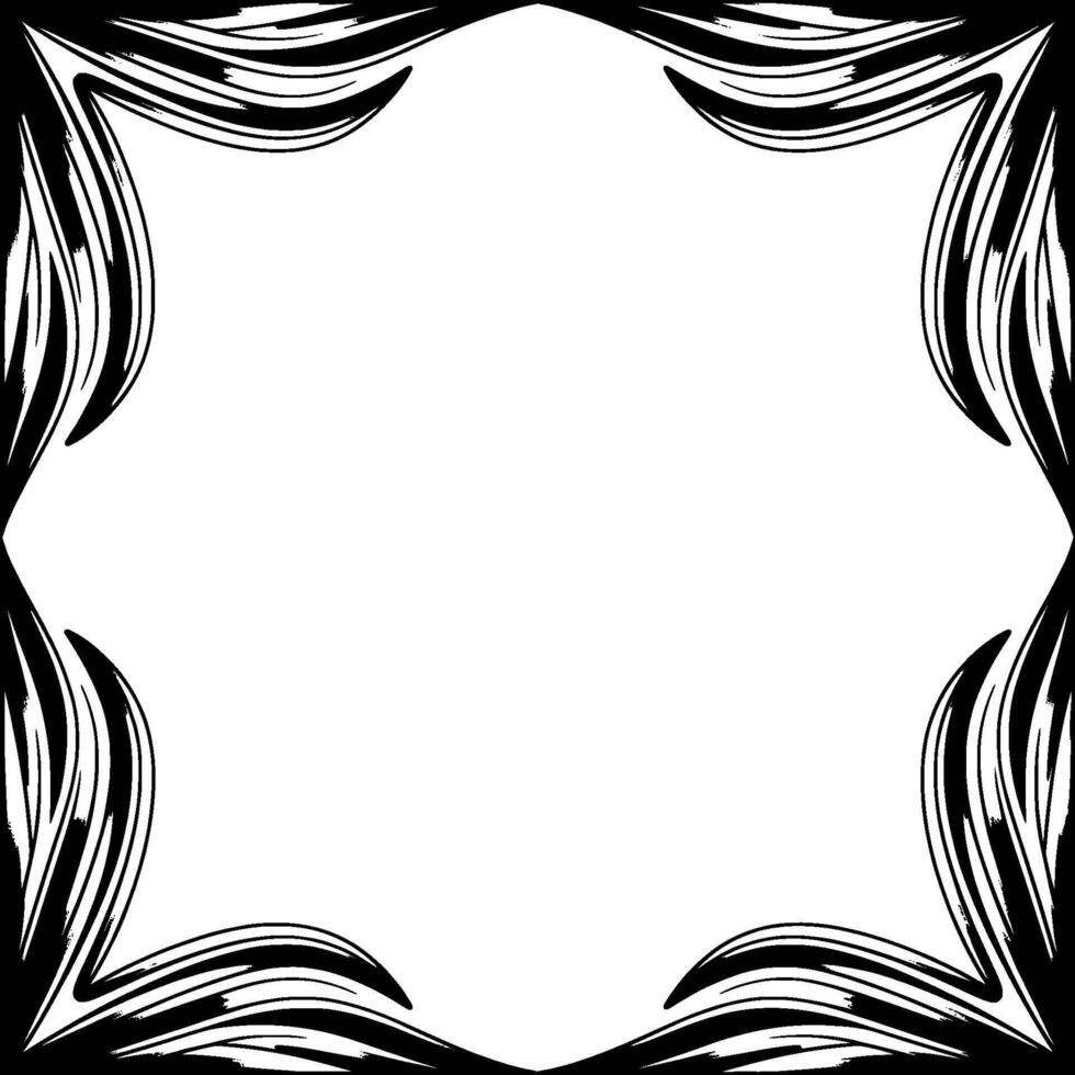Elegant Black and White Frame With Flowing Lines vector