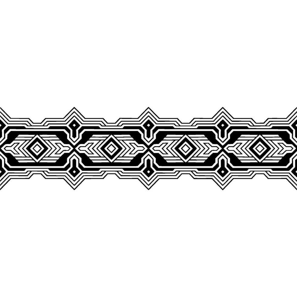 Geometric Border in Black and White on Plain Backdrop vector