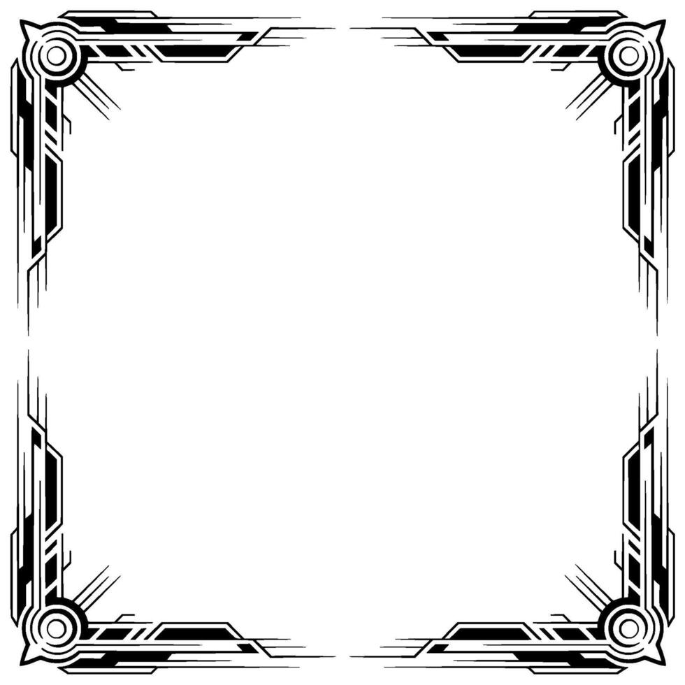Art Deco Frame Geometric Border, Black and White, Decorative Element vector