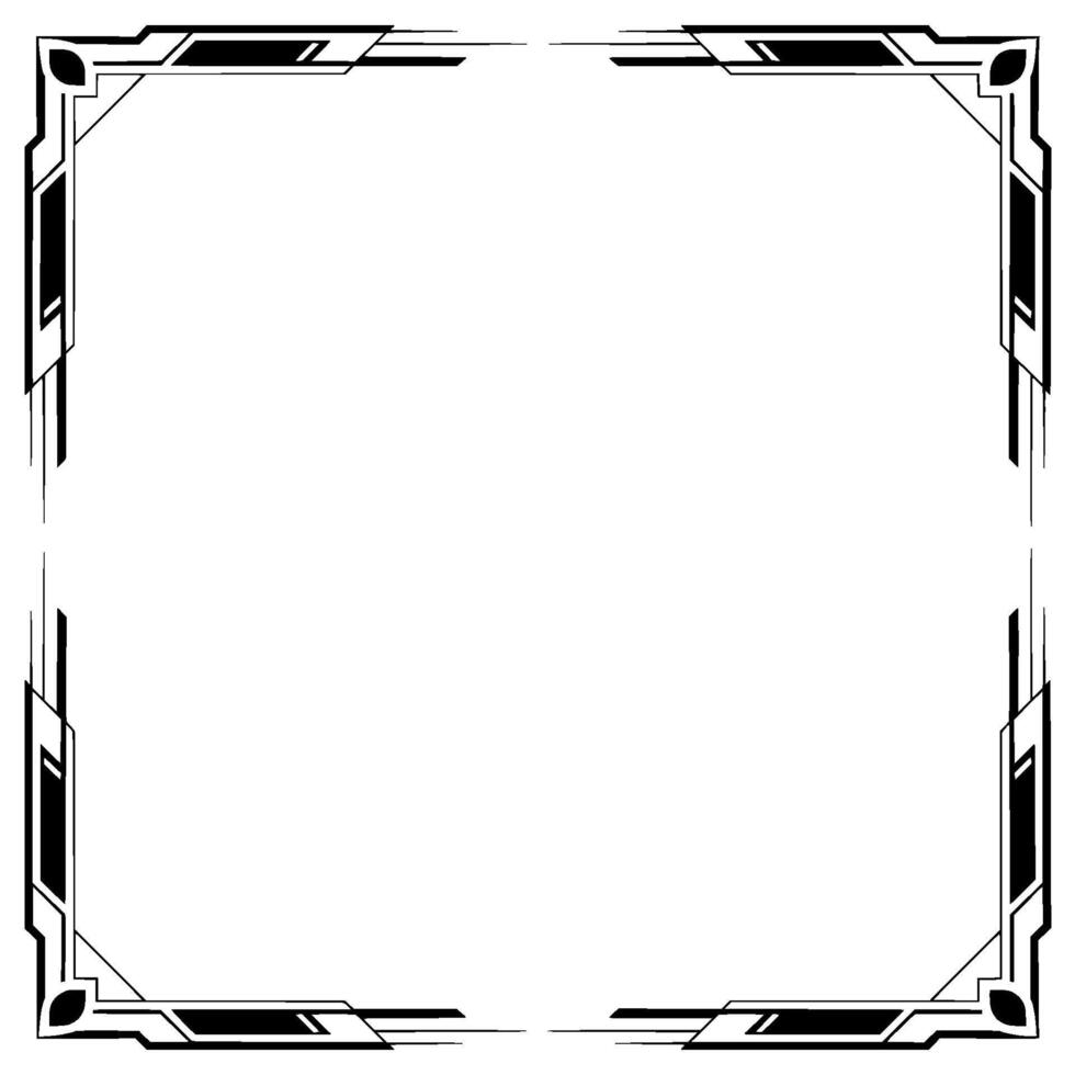 Art Deco Frame With Geometric Corners, Blank Space for Text vector