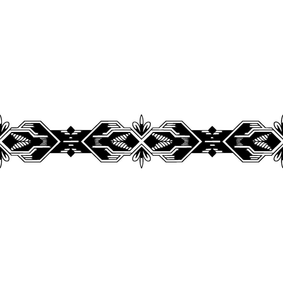 Art Deco Border , Black Silver on White, Geometric Pattern vector