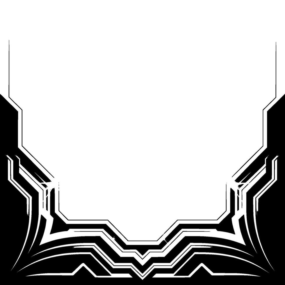 Abstract Tech Frame Geometric Black White With Sparkles vector