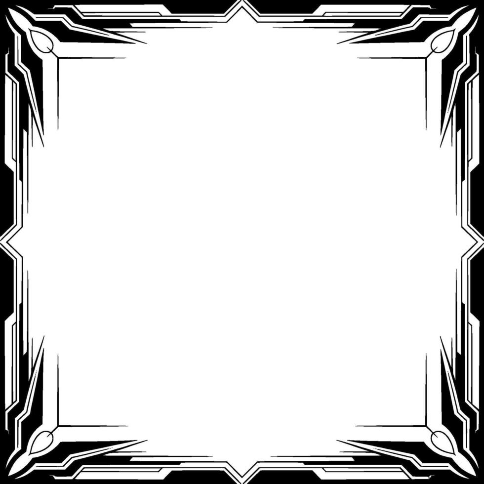 Futuristic Frame Black and Silver Geometric Border vector