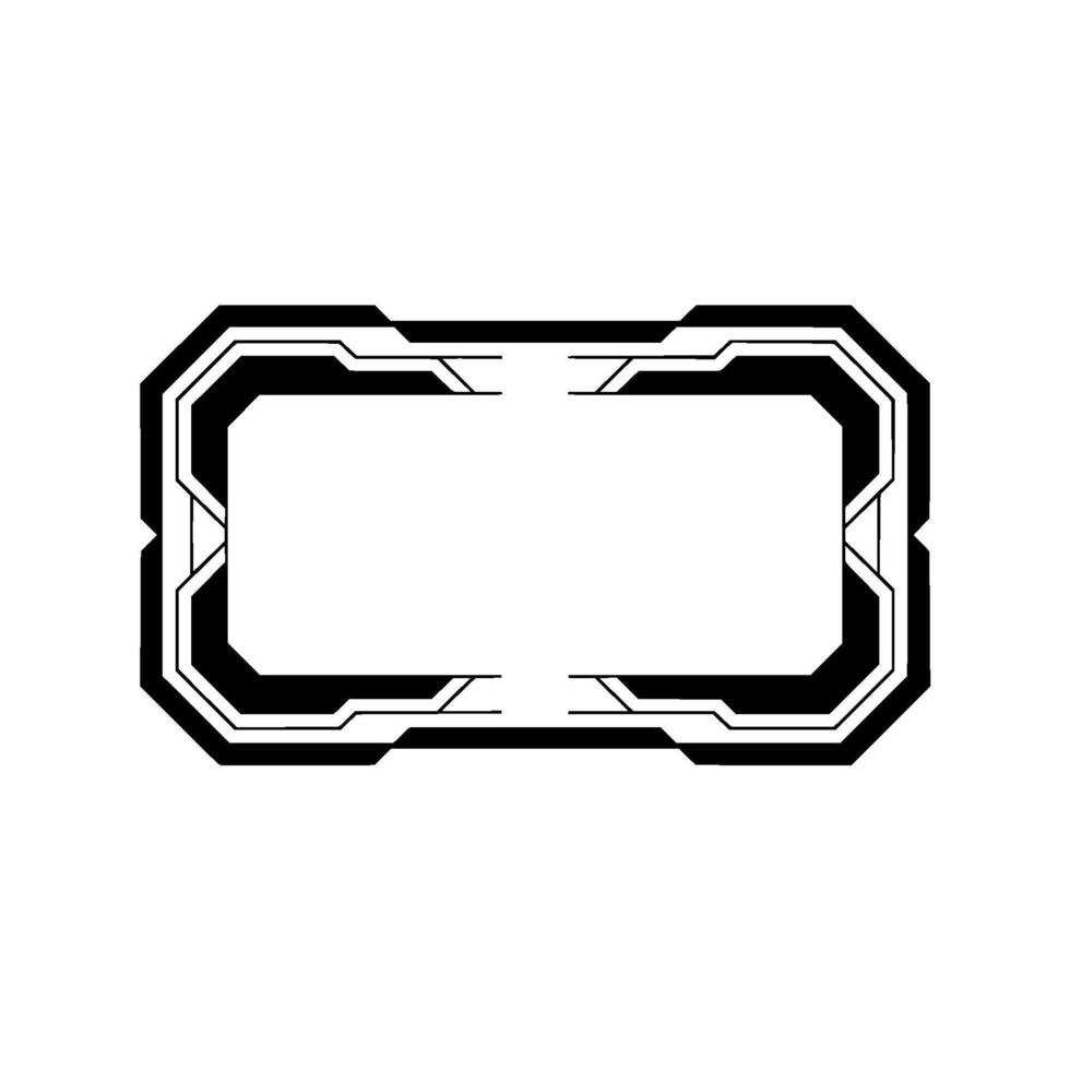 Futuristic Tech Frame on White, Abstract Uiux Element vector