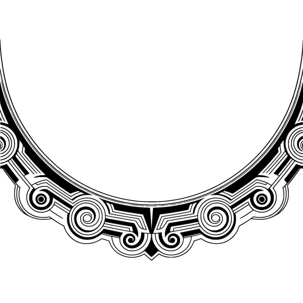 Art Deco Frame With Decorative Ornament, Black and White, Elegant vector