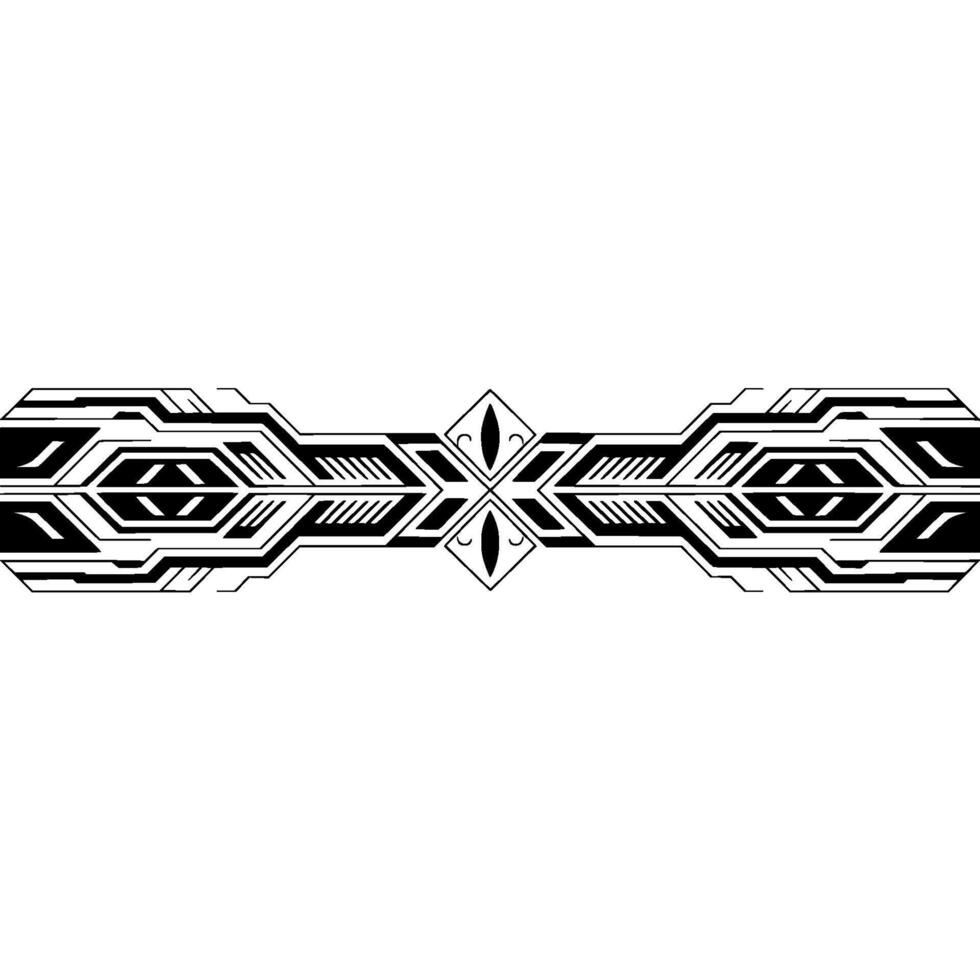 Abstract Geometric Tech Black and White Border Element vector