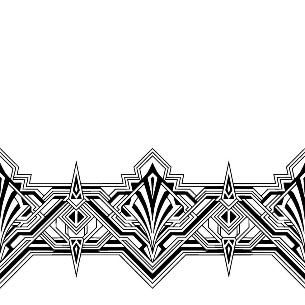 Art Deco Border, Black and White Geometric Pattern, Elegant vector